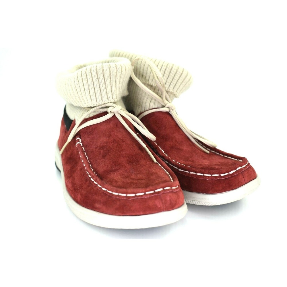 Propet Women's Sock Top Moccasins Red Leather Comfort Casual Shoes Size 8.5‎ M